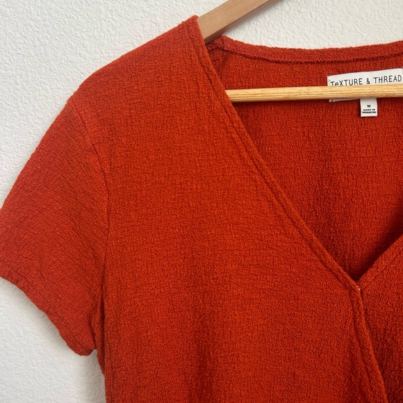 Madewell Chili Red Wrap Blouse - Medium - Picture 2 of 5